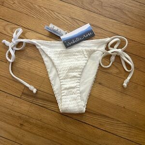 White Bikini Bottom with Side Ties